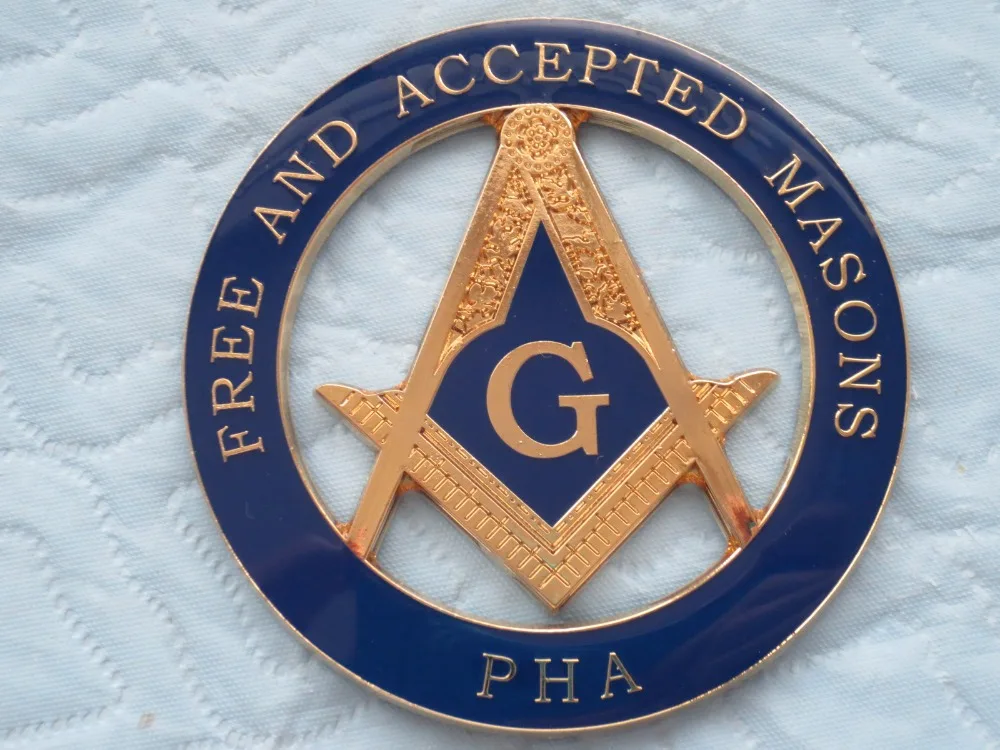 Masonic Car emblem "FREE AND ACCEPTED MASONS PHA "Badge Mason Freemason