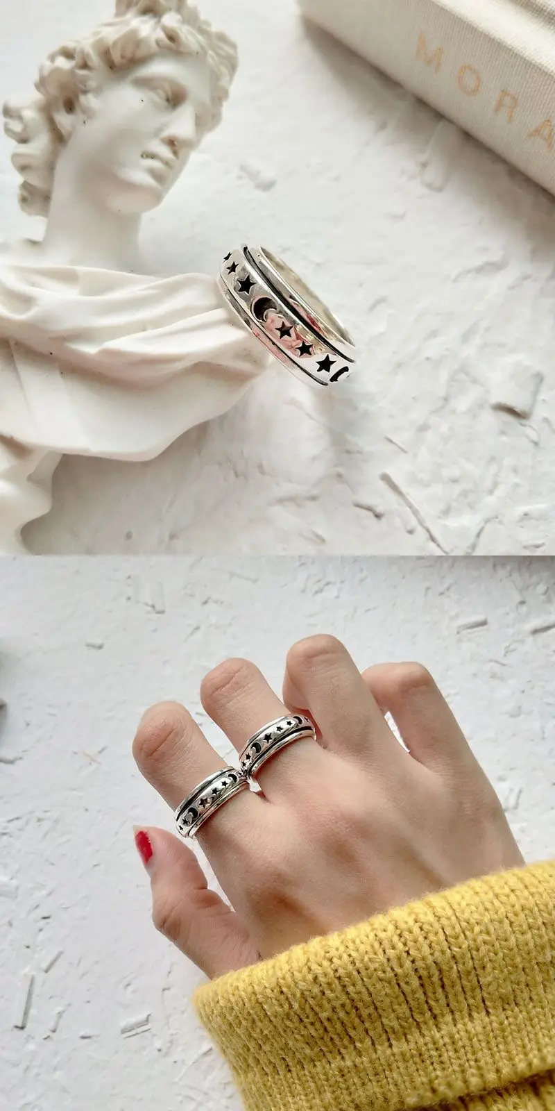 Персонализированные винтажные Регулируемые кольца элегантное качество 925 Кольца Мода кольцо из стерлингового серебра 925 925 ювелирные изделия