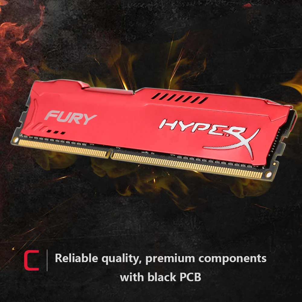 Kingston HyperX FURY Red/4 ГБ/8 ГБ 512 М x 64-Bit DDR3-1866 CL10 240-Pin DIMM