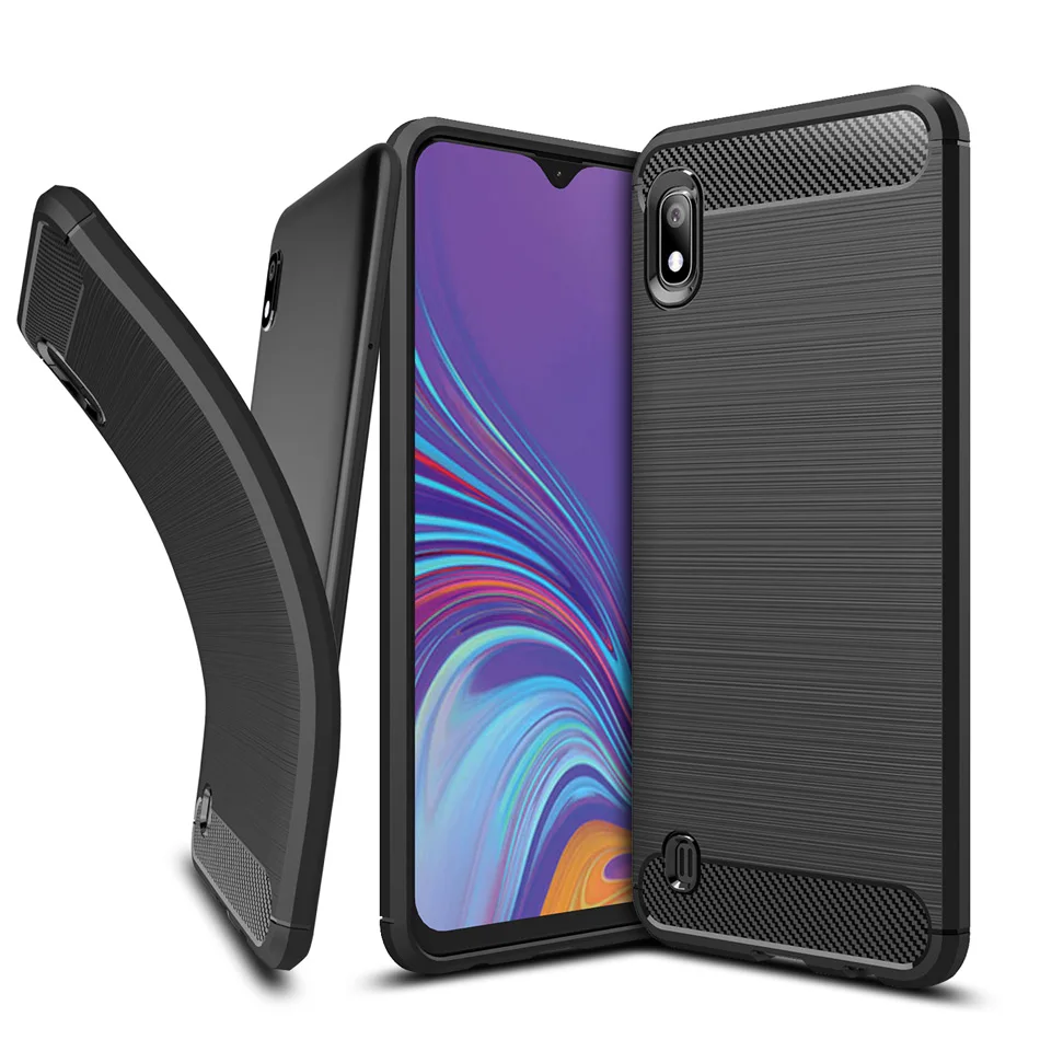 Чехол из углеродного волокна для Samsung Galaxy A10 чехол ТПУ телефона 360 полностью