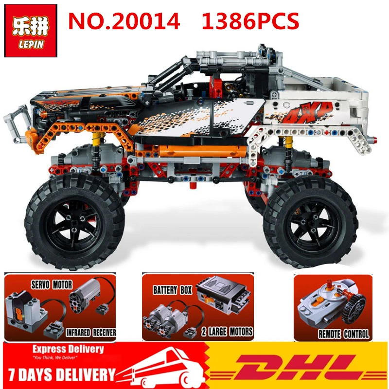 

Lepin 20014 1386PCS Technic Series Ultimate Version The Remote-Control Four-Wheel Drive Off-road Vehicles Building Blocks Toy