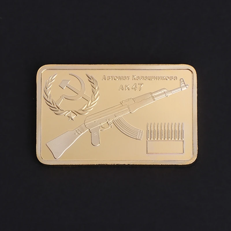 Памятная монета Tacticle AK 47 Золотая квадратная коллекция художественные подарки сувенир