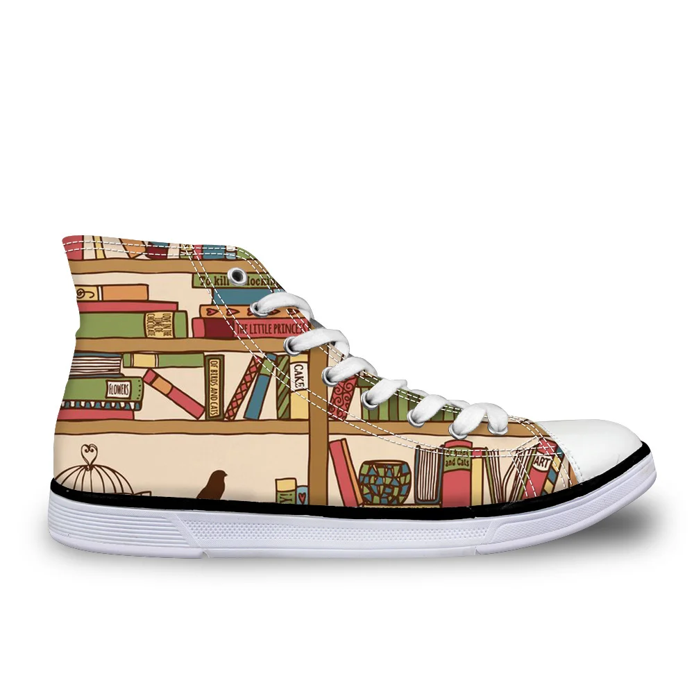 

Customized Book Print Classic Canvas Shoes For Women Casual Summer Lace-up Comfortable Sneakers Female Summer Vulcanize Shoes