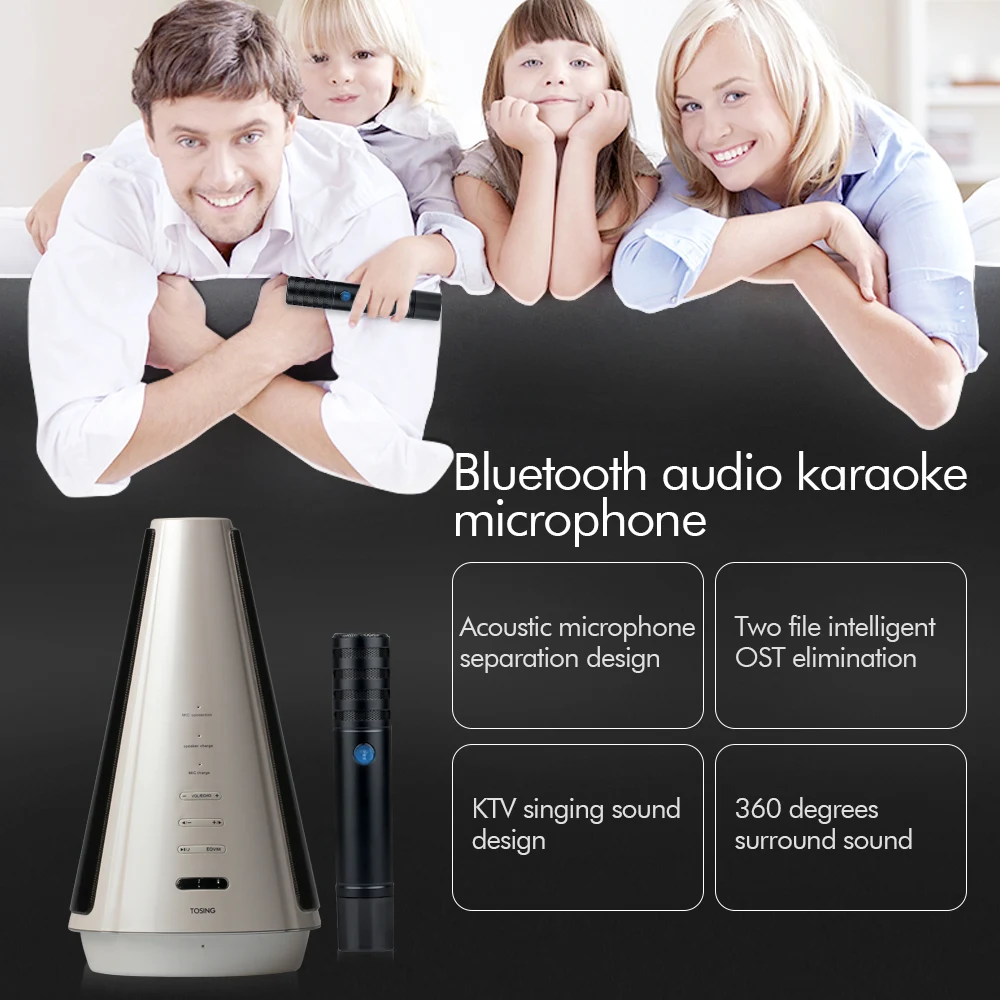 Новинка портативный микрофон для караоке TOSING беспроводной Bluetooth динамик