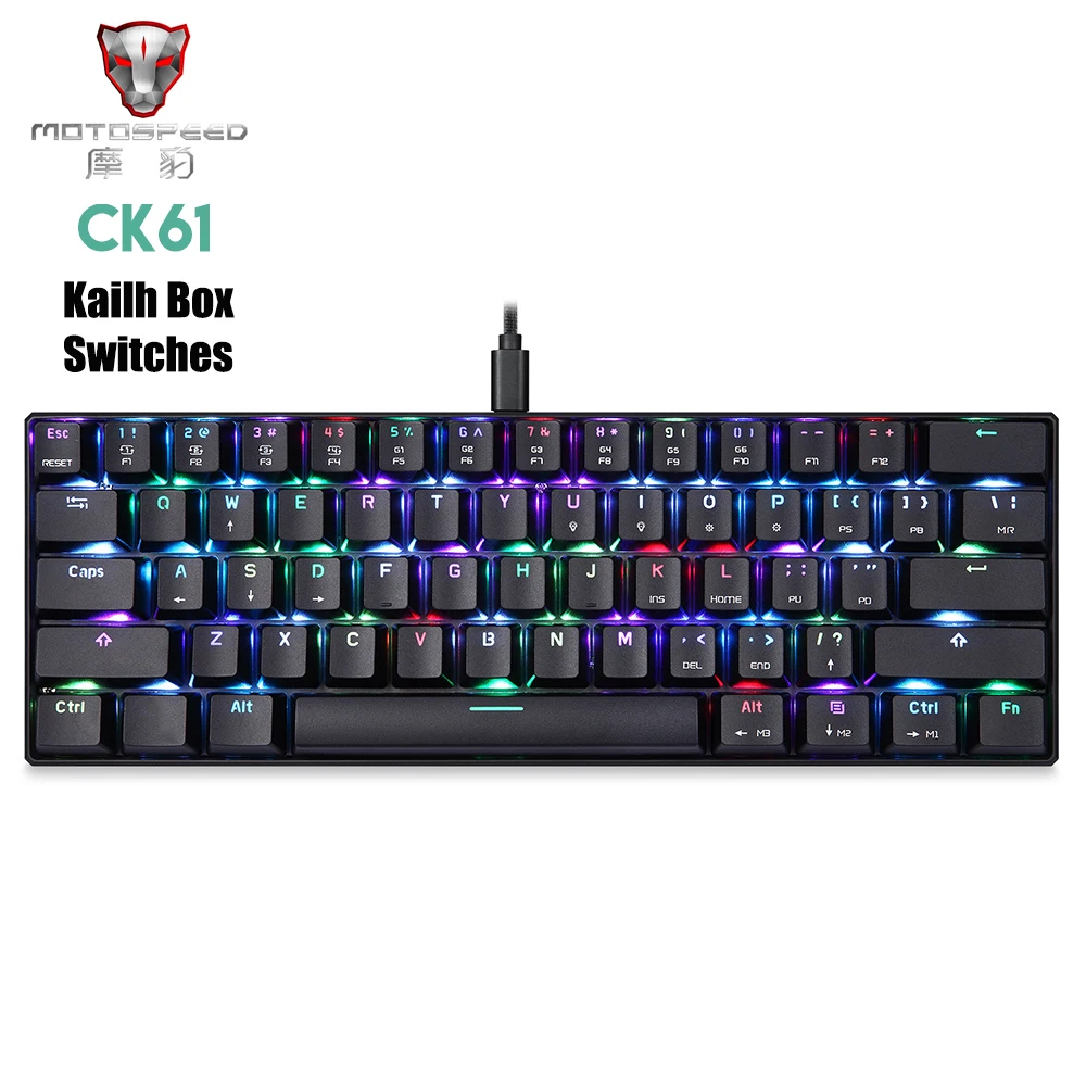 MOTOSPEED CK61 механическая клавиатура Gaming Kailh коробка переключения USB Проводная