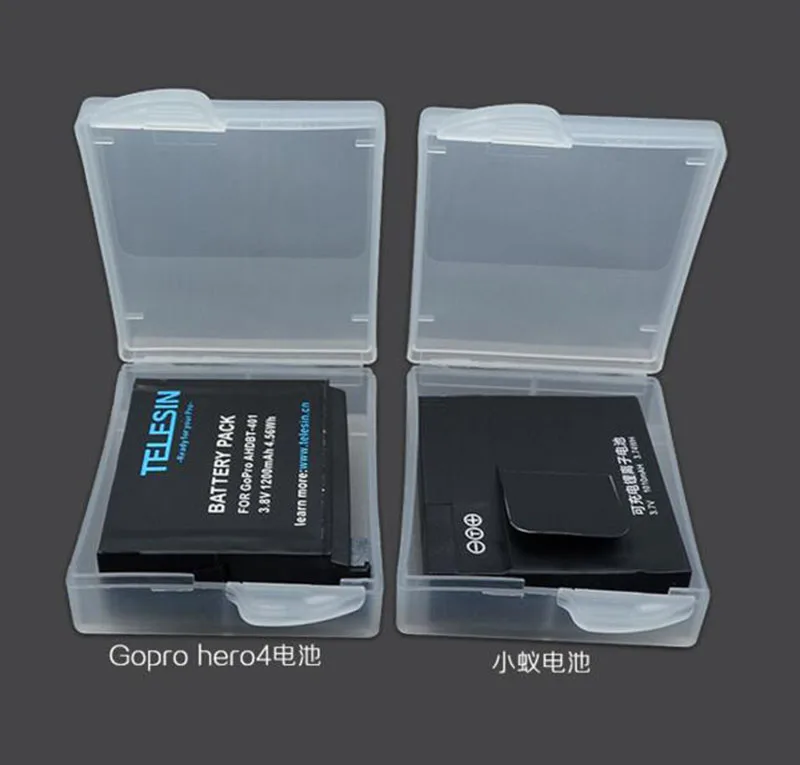

2Pcs Portable GoPro hero 3 3+ 4 5 SJ4000 SJ5000 Battery Storage Box Carrying Plastic Shockproof Protection Xiao Yi Battery Box