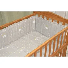 Детские Безопасные спальные детские мягкие бортики для кровати, мягкая детская кроватка кровать висячая сумка для хранения, набор постельного белья с серой короной