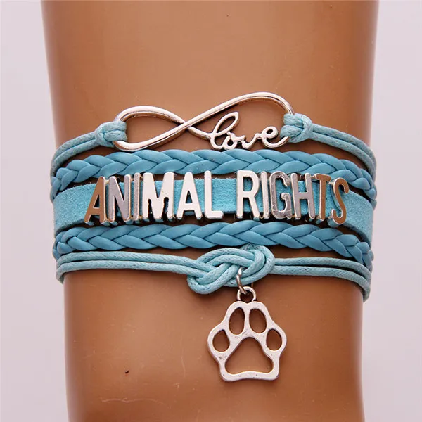 (10pcs/lot) Infinity Love Animal Rights Bracelets Wrap Rope Handmade Bracelet & Bangles Animal