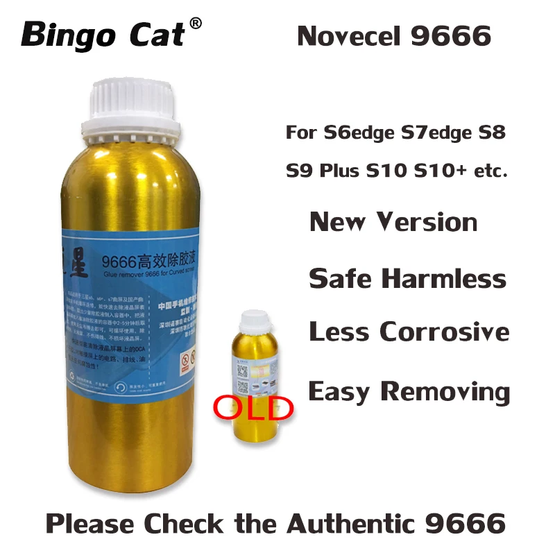 

Novecel 9666 1000ml Liquid OCA Glue Remover For Samsung S10 S10+ Note 8 9 S8 S9 Plus S6 S7 edge Curved LCD Screen Glue Removing