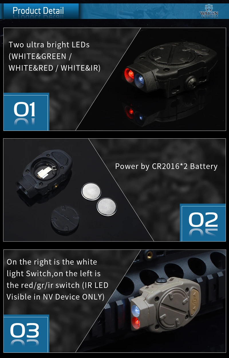 Ferroviário com Interruptor Luz para Picatinny Softair Tático Noite Evolução Capacete Remoto Luz Cauda Branco Vermelho ir Arma Luzes 15 Luzes de armas