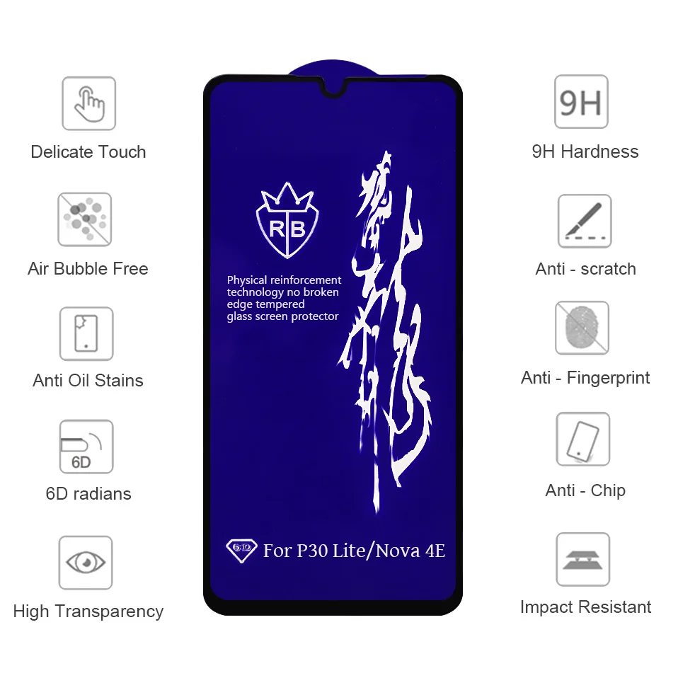 6D Tempered Glass For Huawei P30 P20 Lite P Smart 2019 Screen Protector For Huawei Honor 20 Pro Mate 30 20 Lite Nova 5 Pro 5i (1)