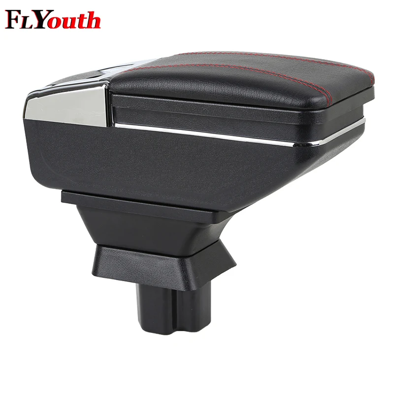 

For Mazda 2 Demio Mazda2 2008-2013 Car Armrest Box Pu Leather Central Store Content Box With Cup Holder Products Car-Styling