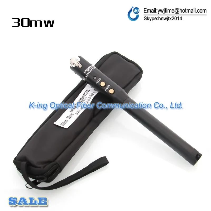 

High Quality Metal 30mW Optical Fiber Cable Tester, RY3103 Fiber Optic Visual Fault Finder 30Km Range Red pen Free shipping