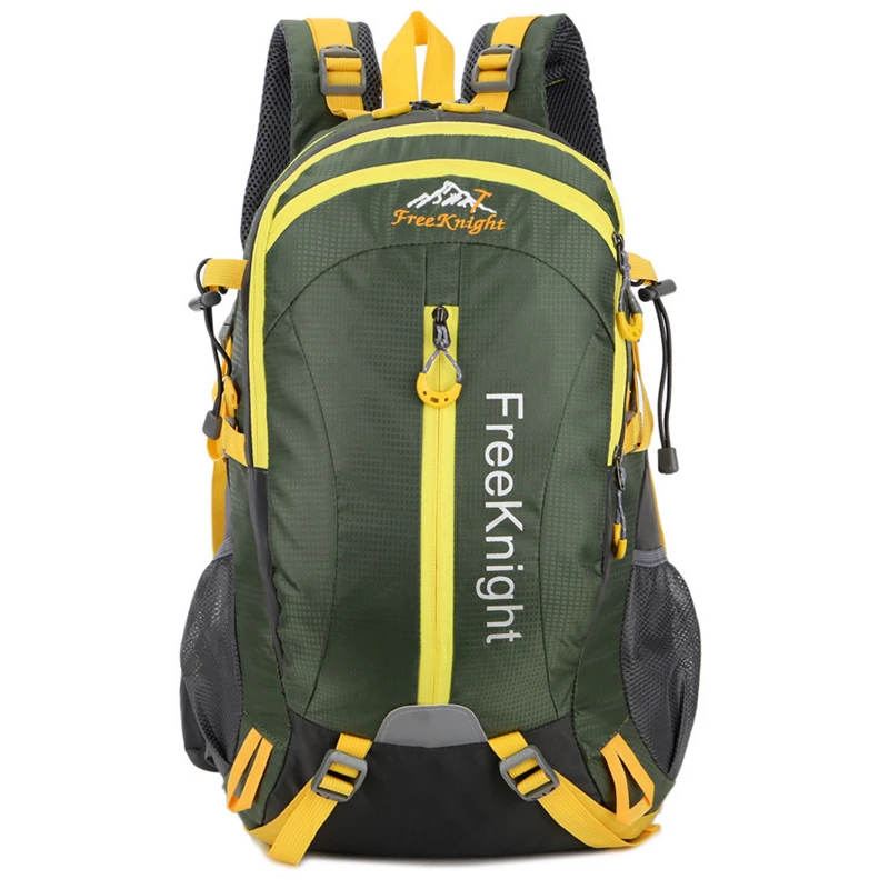 40L Outdoor Lightweight Camping Hiking Bag Green Travel Climbing Backpack Side Mesh Pockets