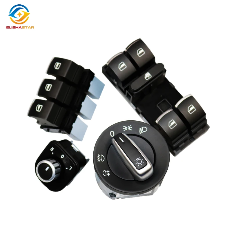 

6PCS Window Switch Headlight Switch for V W J etta 6 Golf GTI 5 6 Tiguan Passat B6 CC 5ND959857 5ND941431A 5ND 959 855
