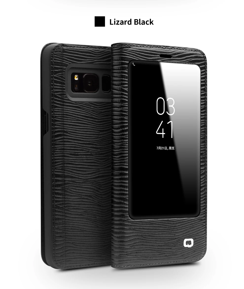 QIALINO Модный чехол из натуральной кожи для Samsung Galaxy S8 флип-чехлы Чехол для Samsung Galaxy S8 plus