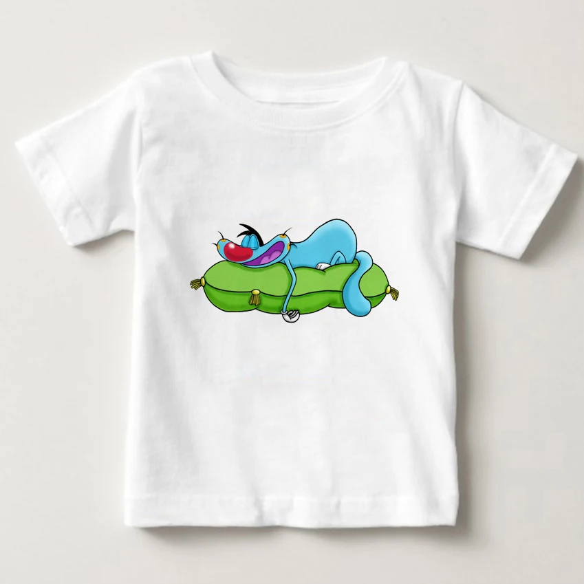 Детская летняя футболка для мальчиков и девочек дыхательные упражнения футболка детская одежда из хлопка футболка с принтом Огги и