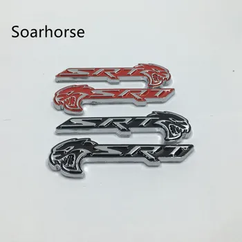 

Soarhorse 2pcs Red & Black SRT HELLCAT Emblem Car Fender Logo Sticker Decal For Dodge Ram Charger Challenger