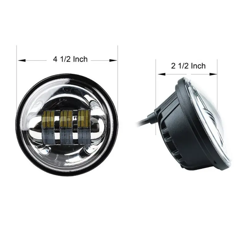 2 шт. 4," 4 1/2 60 Вт 9-32 В постоянного тока черного цвета с круглым носком/хром светодиодный Вождение, управление Противотуманные фары для наследие велосипед дорожный, King мотоциклы