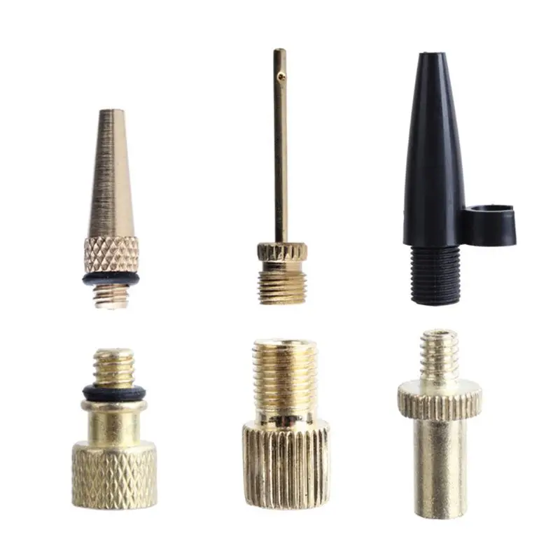 

6Pcs/set Bicycle Accessories American English French Nozzle Adapter Conversion Head Pump Conversion Tool Ball Inflatable Needle