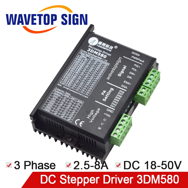 

3Phase Step Motor Driver 3DM580 Input Voltage DC18-50V Current 2.5-8A Match Motor 57 86