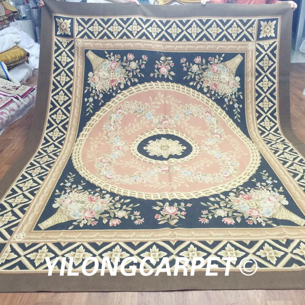Yilong 8'x10' ручной работы на плоской подошве тканые французский индивидуальные ручной работы Aubusson (Au12-8x10)