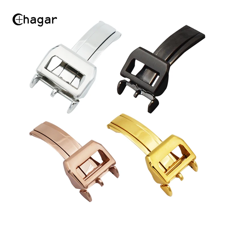 High quality 316L Stainless Steel Butterfly buckle For IWC IW323101 Big Pilot watchband strap silver gold rosegold black clasp | Наручные