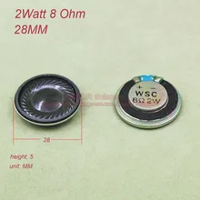 (20pcs/lot) mini speaker 2W 8 Ohms 8R 8Ohm Speakers diameter 28MM thickness 6MM small horn