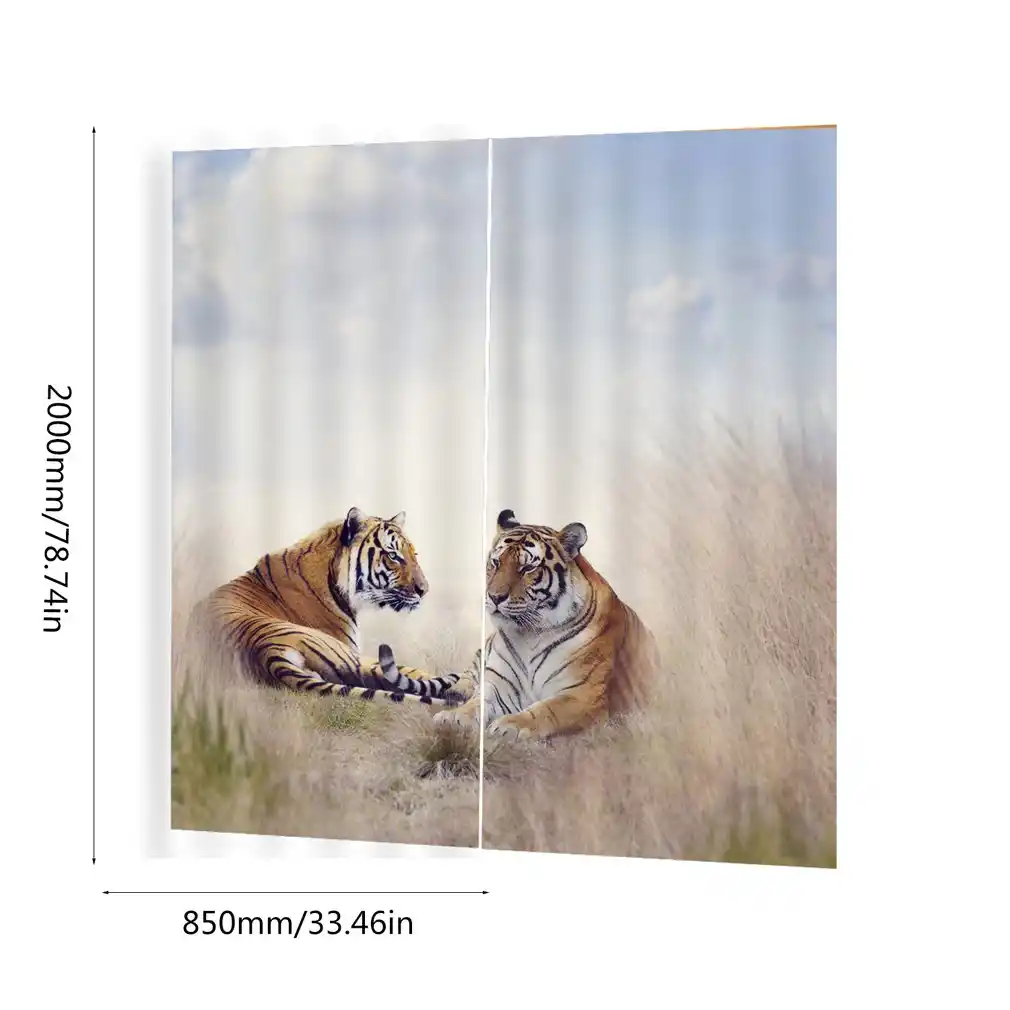 Tiger Prints Print Curtains Room 3d Curtain Window Drapes Bjq 1280