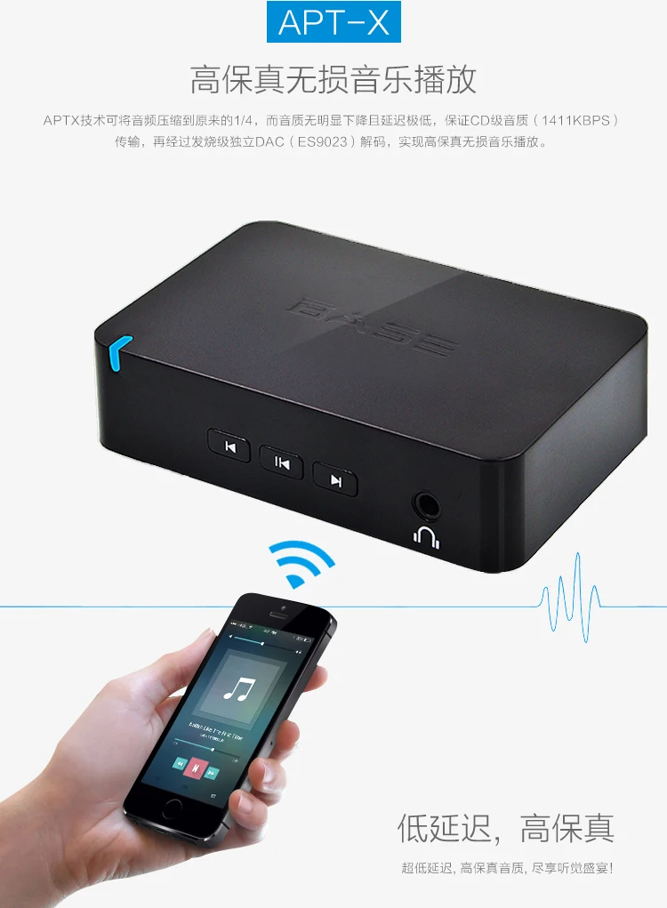 Бет аудио приемник Bluetooth aptX независимых ЦАП без потерь High Fidelity Hi-Fi волокна коаксиальный RCA