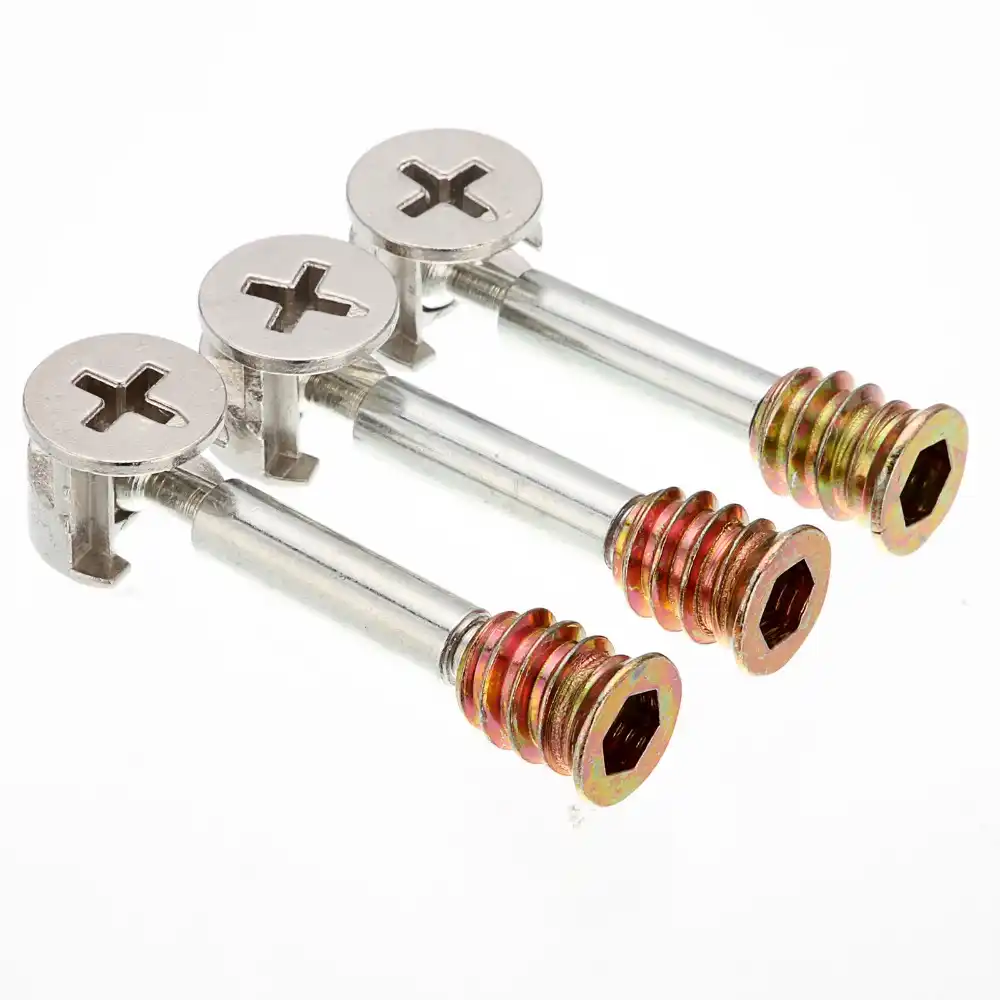 Tornillos para muebles M6 * 40, conector tres en uno, Minifix