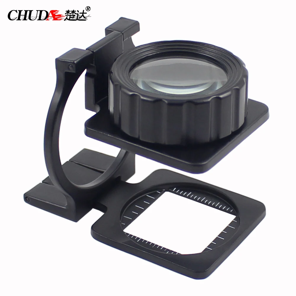 CHUDA 15X Pocket Folding Standing Magnifier Pigeon Eye Scale Magnifying Glass For Printing Fabric Reading Jewelry Repair | Инструменты