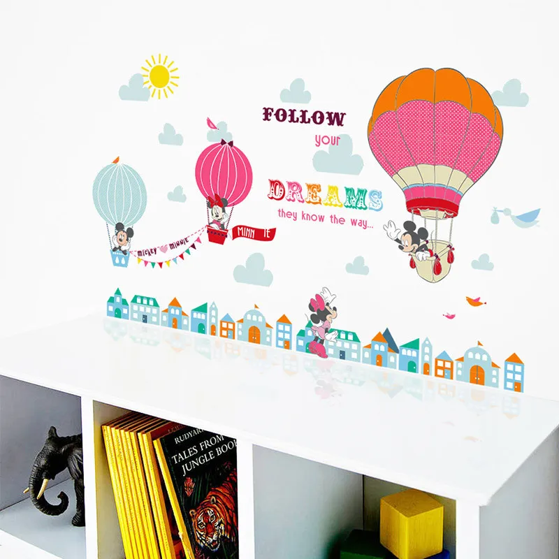 Мультяшные Красочные воздушные шары Наклейки на стены для детской комнаты спальни гостиной Наклейки на стены художественный постер для детской комнаты Фреска