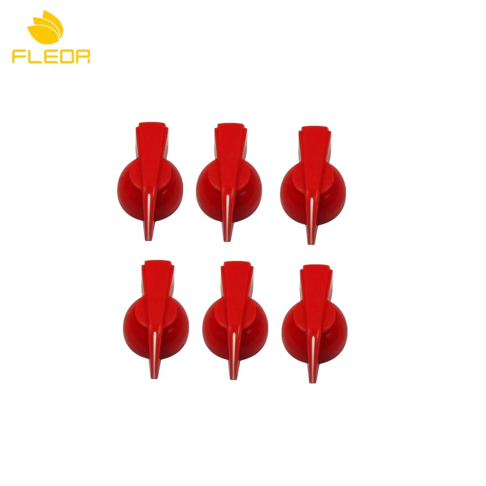 FLEOR 6pcs Red Plastic Big Chicken Head Knobs Guitar Bass Amplifier