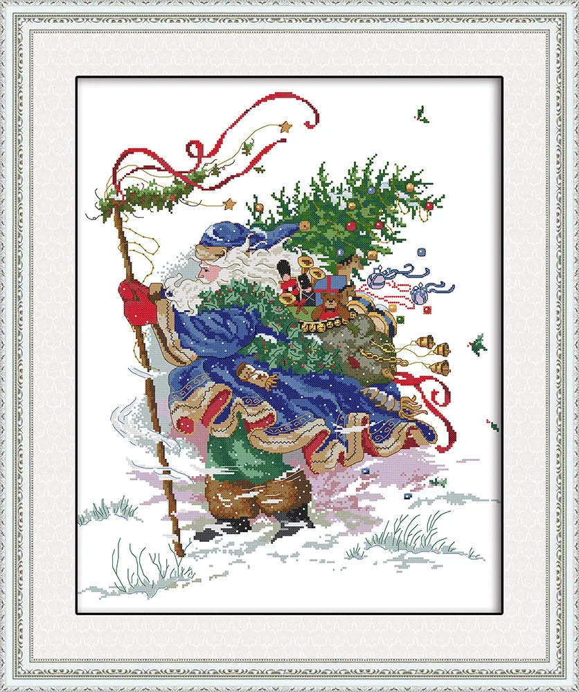

Christmas cross stitch kit aida 14ct 11ct count printed canvas stitches embroidery DIY handmade needlework