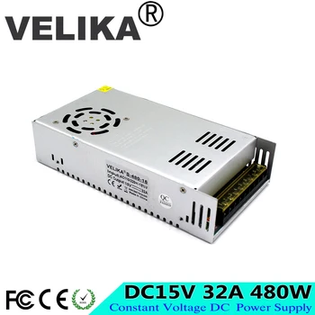 

Universal Single Output DC15V 32A 480W Switching Power Supply Driver Transformers 110V 220V AC DC 15V SMPS for LED Strip Light