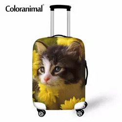 Coloranimal пылезащитный упругие чемодан охватывает костюм для 18-30 дюймов милый кот цветочный принт камера защитную крышку дорожные аксессуары