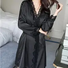 1620 женский атласный Шелковый кружевной халат, женский кружевной халат, женские халаты, одежда для сна, женский сексуальный халат для женщин, Прямая поставка