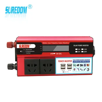 

1000w Solar Inverter Multifunctional Travel Power Supply Control 4 USB Car inverter 12V 24V 110V 220V Circuit protection