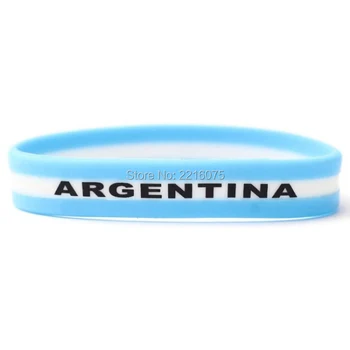 

1000pcs Layer striped Flag World Cup Argentina wristband silicone bracelets free shipping by DHL express