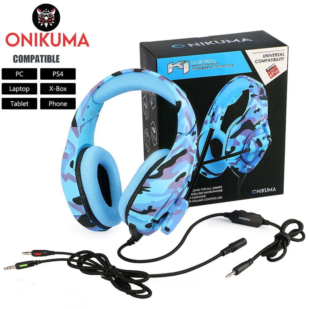 ONIKUMA K1 PS4 Gaming Headset casque Wired PC Stereo Earphones Headphones with Microphone for New Xbox OneLaptop Tablet Gamer (1)
