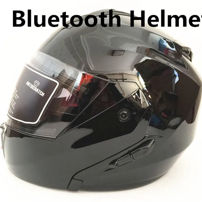 

Motorcycle Helmets Motor bike DOT Approval Built-in Bluetooth Helmet Double Lens