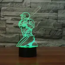 Бейсбольный плеер Спортивная 3d прикроватная настольная лампа 7 цветов Изменение материала ABS Рождественские огни мягкий свет, usb-зарядка детская настольная лампа