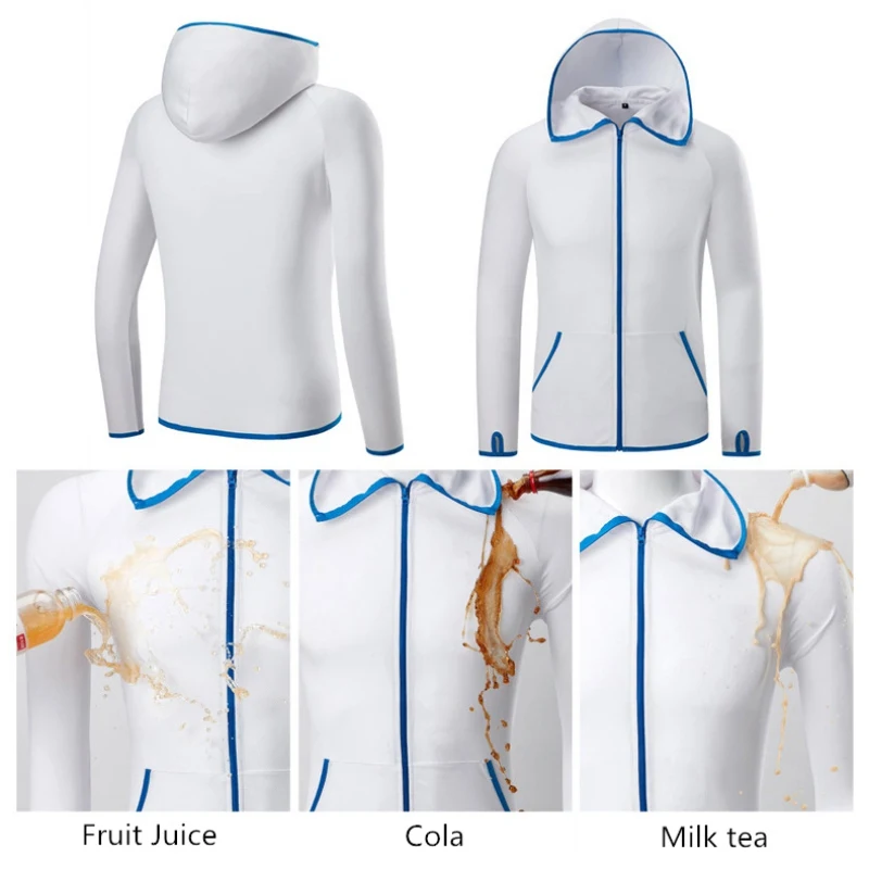 Гидрофобный шелк льда для мужчин и женщин, одежда для рыбалки, пальто, водонепроницаемая быстросохнущая верхняя одежда, походные куртки с капюшоном
