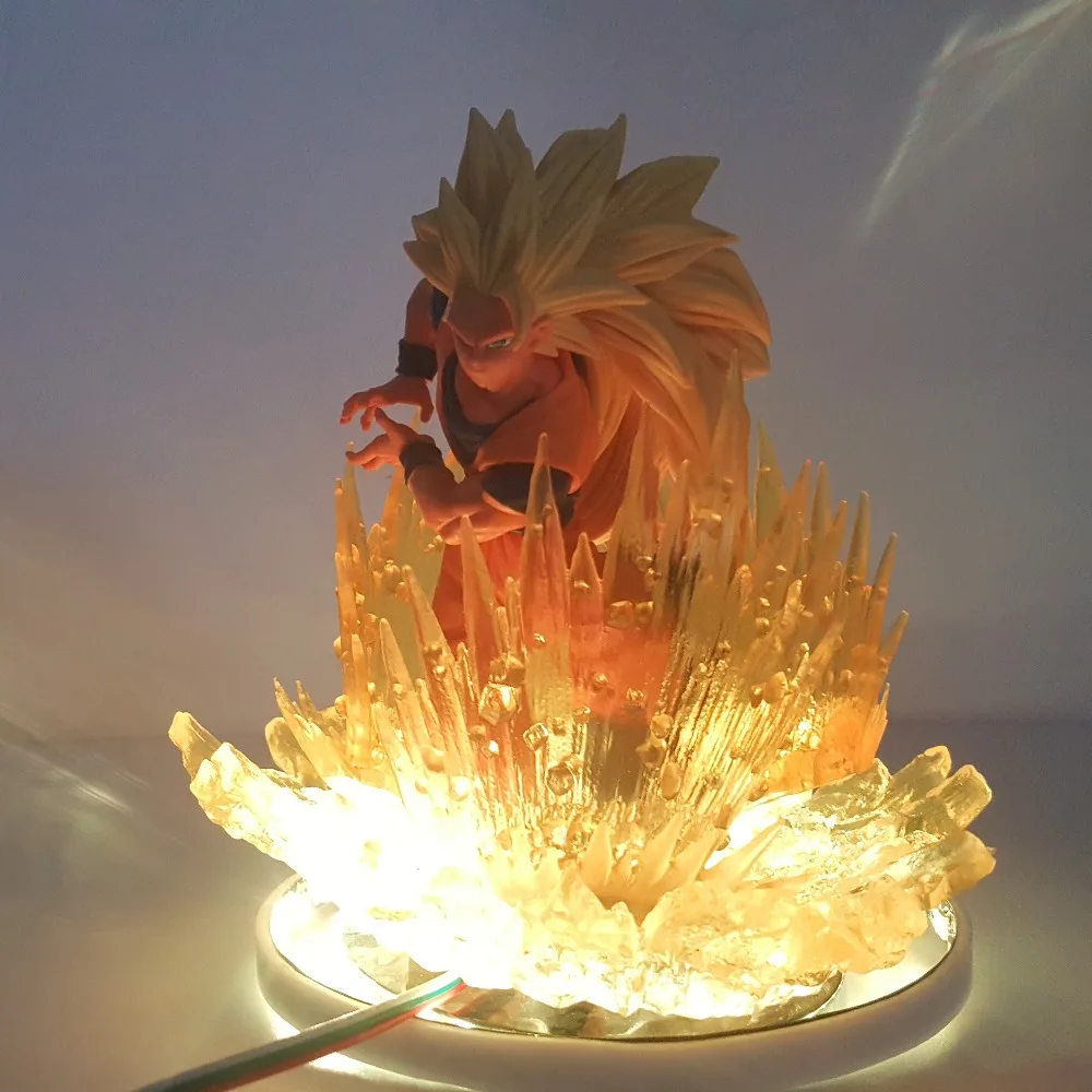 Dragon Ball Z Сон Гоку Супер Saiyan 3 Led вспышка ночник дистанционное управление Жемчуг дракона супер Гоку мощность светодиодный ночник