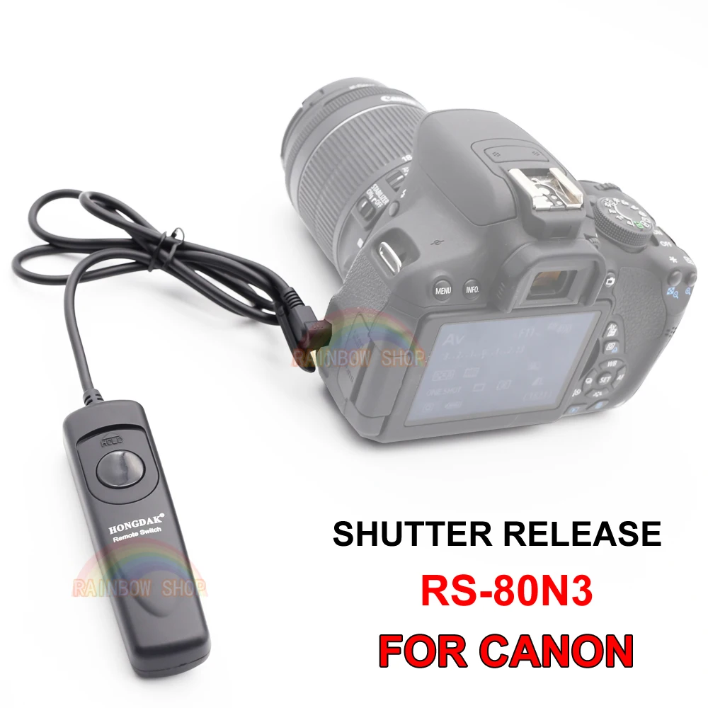 Shutter Release RS-80N3 HONGDAK Remote Control cord for Canon 20D/30D/40D/50D/5D/5DII/7D/5D3/6D