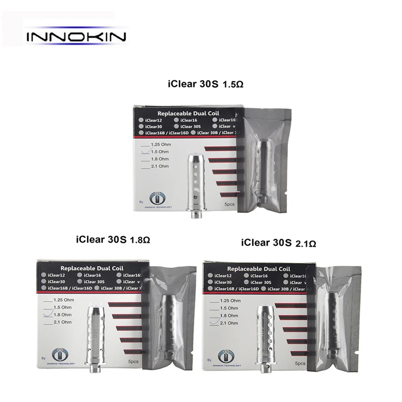 

10pcs/lot Original Innokin Coil Heads For iclear 30s Clearomizer Replacement Dual Coil Heads 1.5ohm and 2.1ohm