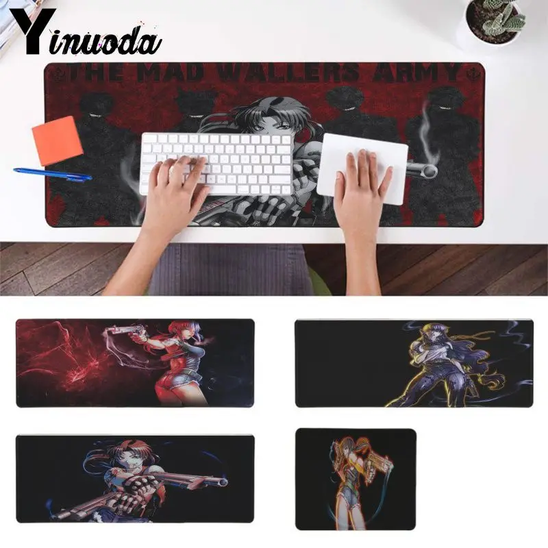 Yinuoda My Favorite Black Lagoon Laptop Gaming Mice Mousepad Good quality Locking Edge large Gamer Mouse Pad desk mat desk pad