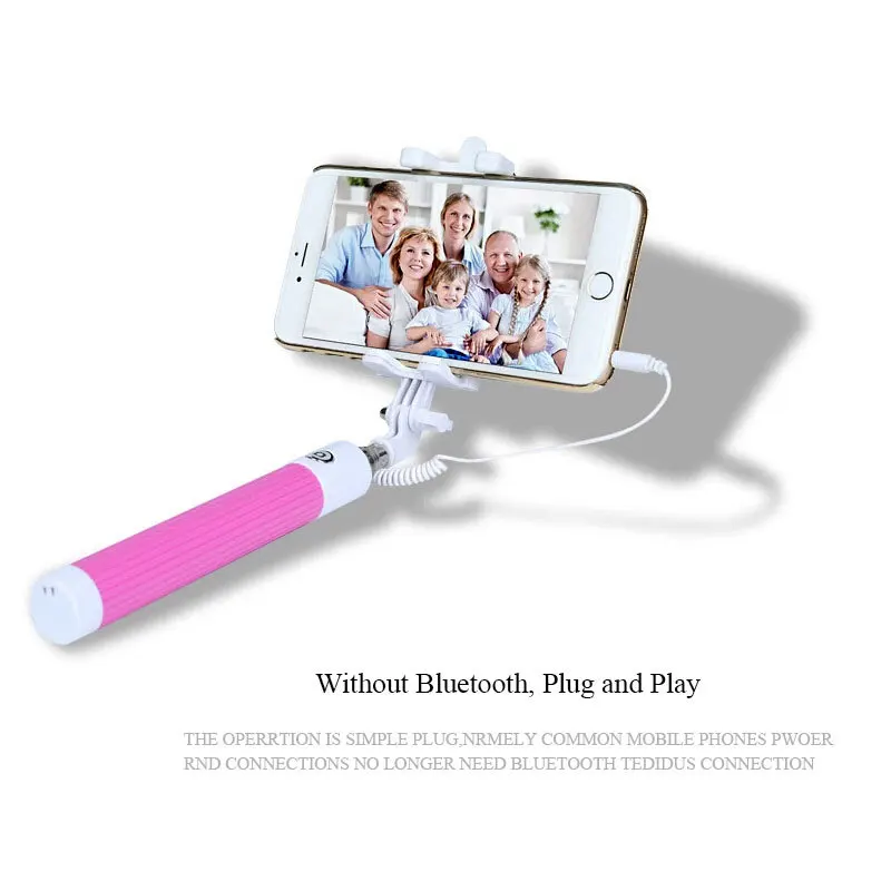 portable Audio cable Wired Selfie Stick Handheld M...