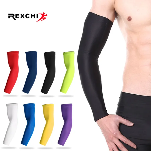US $2.04 REXCHI 1PC Sports Arm Sleeve Ice Fabric Mangas Warmer Summer UV Protection Running Basketball Volle
